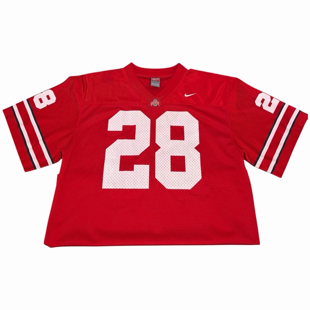 Nike Ohio State OSU Buckeyes #28 Red Football Jersey Womens Size Large Mesh Red